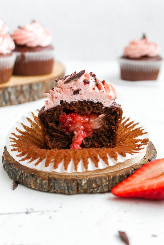 Chocolate strawberry cupcake